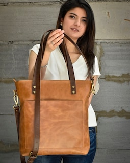 leather tote bag for women gift large leather work bag Personalized purse gift genuine leather Shoulder shopper for mother girlfriend laptop