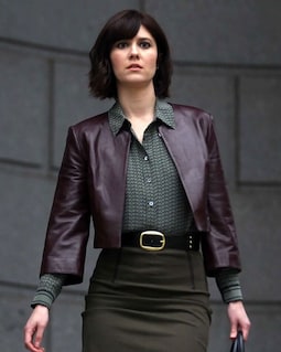 Customized women lambskin leather Jacket , celebrity baggy short jacket made to measure