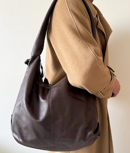 Soft Leather Hobo Bag, Slouchy Crossbody, Large Tote Shoulder Handbag, Fits 15" Laptop