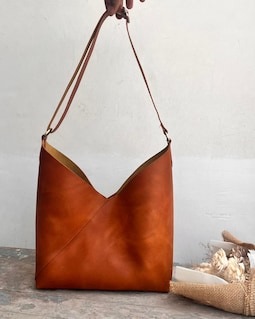 Full Grain Leather Tote Bag, Adjustable Strap Hobo Shoulder Purse, Handmade Everyday Bag