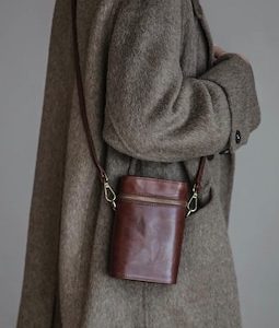 Genuine Leather Crossbody Phone Bag, Handmade, Vintage Minimalist, Christmas Gift, Elegant & Refined Leather Purse