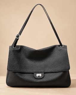 Genuine Leather Shoulder Bag, Soft Cowhide Tote, Slouchy Handbag, Spacious Work Carryall, Women's Everyday Travel Purse, Office Style Choice